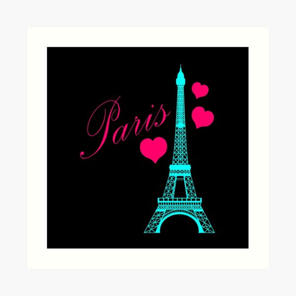 Paris France Pink Eiffel Tower