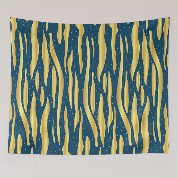 Item preview, Gold flames with dark blue background. Abstract design designed and sold by Dorvidesign Shop.