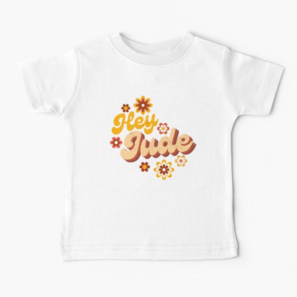 Hey Jude - brown 60's 70's Pattern - Leather Brown Retro Baby T-Shirt