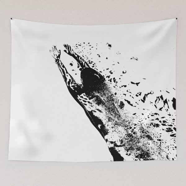 Item preview, Illustration of diving underwater and reaching designed and sold by ReachForArt.