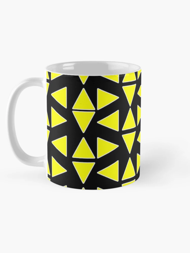 Thumbnail 5 of 6, Coffee Mug, Yellow Triangles Pattern designed and sold by RioCariocaClub.
