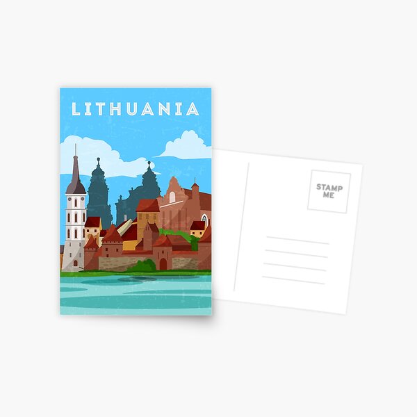 Item preview, Lithuania - Retro travel minimalist poster designed and sold by GreekTavern1979.