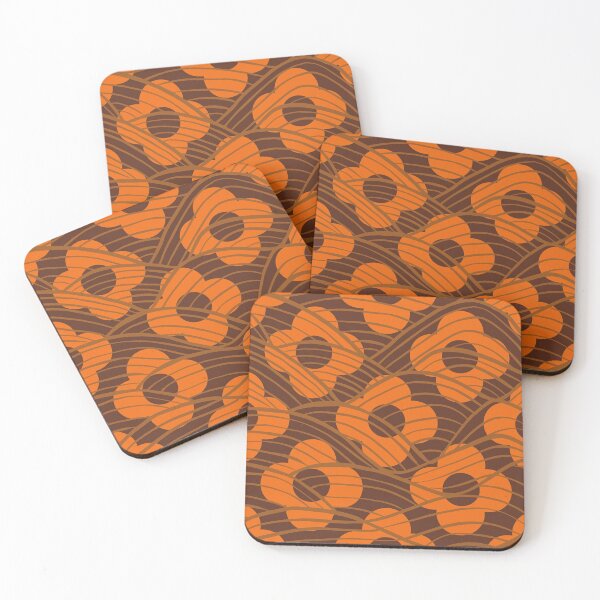 Item preview, Hey Jude -  Simple Flowers -brown 60's  designed and sold by WildBerryArt.