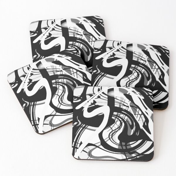 Item preview, Abstract fluid art black and white  designed and sold by Krissys-Art.