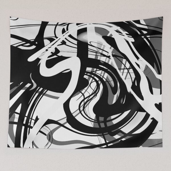 Item preview, Abstract fluid art black and white  designed and sold by Krissys-Art.
