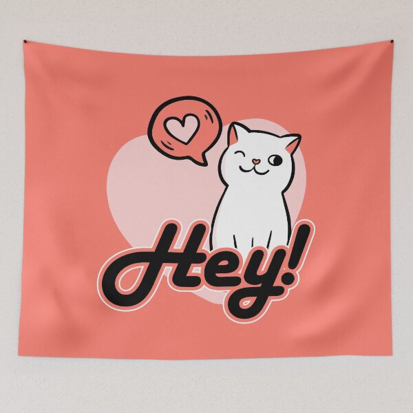 Item preview, Cat Sayes Hey | Funny Cat Pet Meme designed and sold by BeingCoffee.