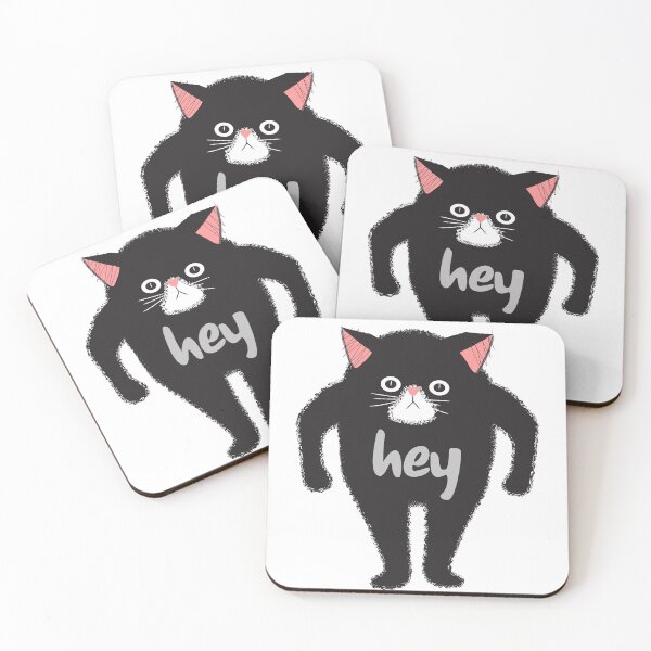 Item preview, cat says hey designed and sold by qofebean.
