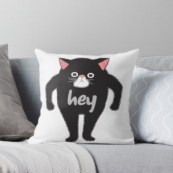 Item preview, cat says hey designed and sold by qofebean.