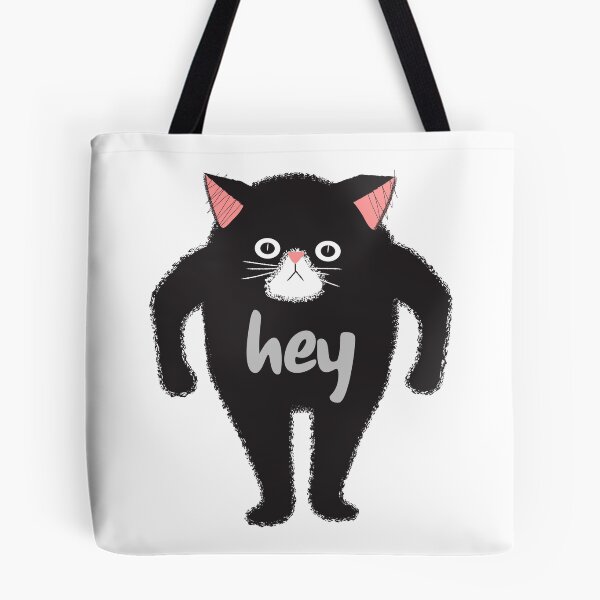 Item preview, cat says hey designed and sold by qofebean.