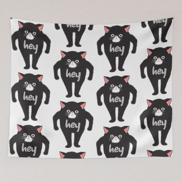Item preview, cat says hey designed and sold by qofebean.