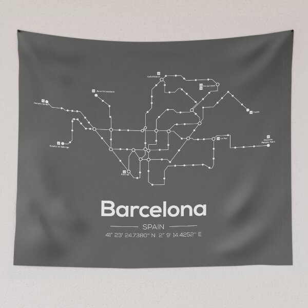 Item preview, Barcelona Subway Map designed and sold by MDRNHOME.