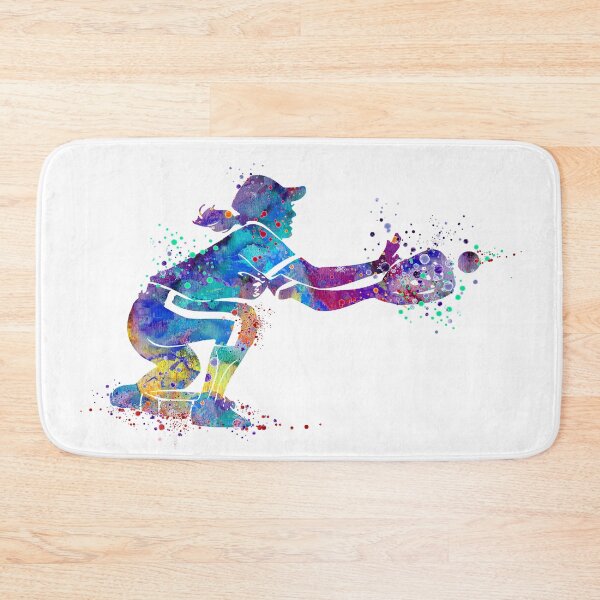 Item preview, Baseball Girl Catcher Watercolor Softball Player designed and sold by LotusGifts.