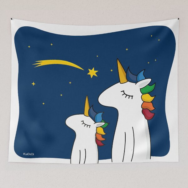 Item preview, Unicorn watches falling stars designed and sold by LaDaDi.