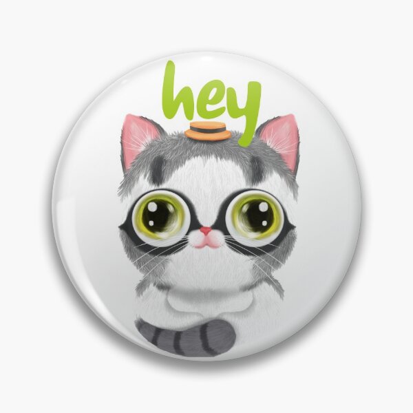 Item preview, cat says hey designed and sold by qofebean.