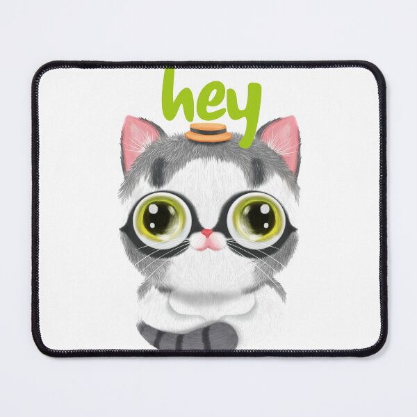 Item preview, cat says hey designed and sold by qofebean.