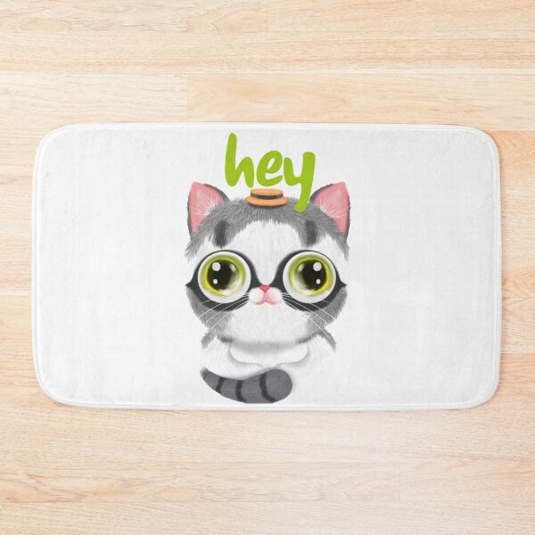 Item preview, cat says hey designed and sold by qofebean.