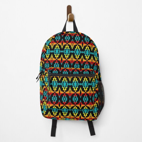 Item preview, Black / Turquoise Fire Native Blanket Print designed and sold by JMWCD.