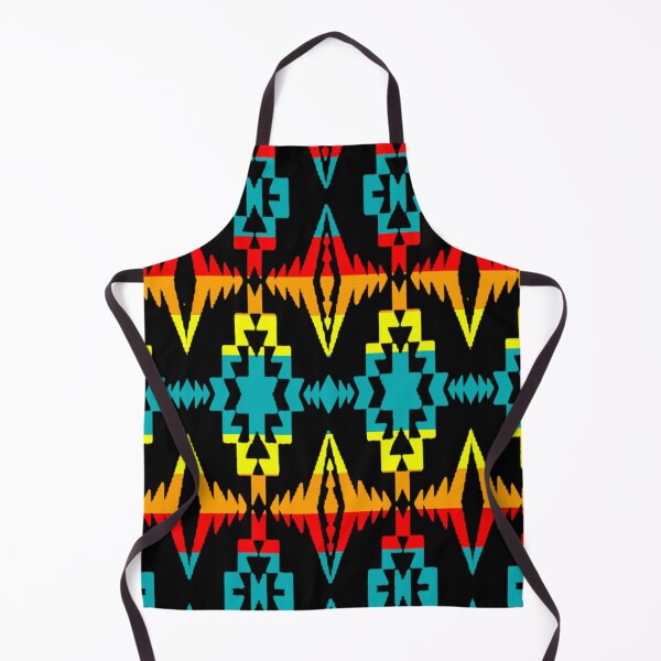 Item preview, Black / Turquoise Fire Native Blanket Print designed and sold by JMWCD.