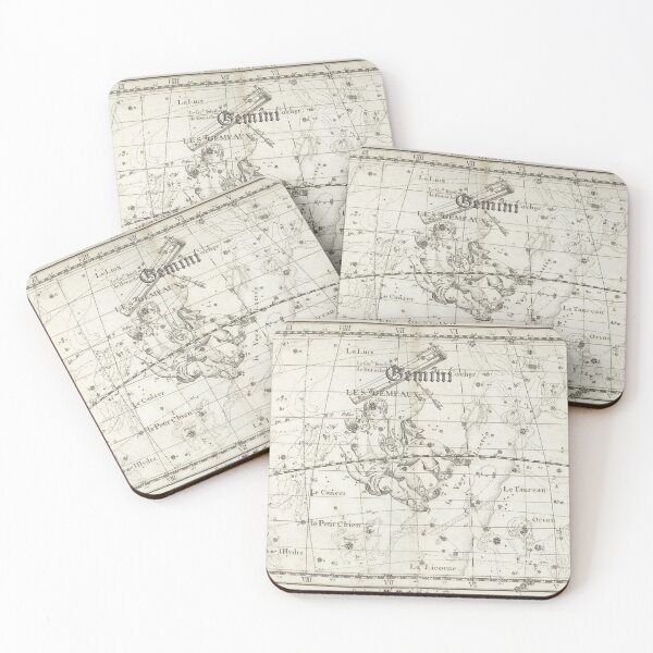 Item preview, Gemini zodiac sign, vintage star map year 1795 designed and sold by NineJuly.
