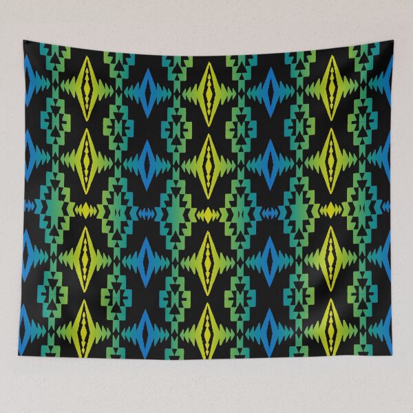 Item preview, Blue / Yellow Gradient Native Blanket Print designed and sold by JMWCD.