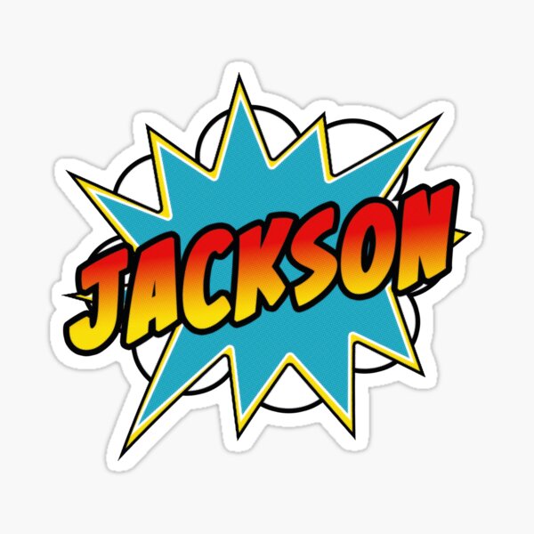 "Boys Jackson Name Comic Book Superhero" Sticker for Sale by Rixta82