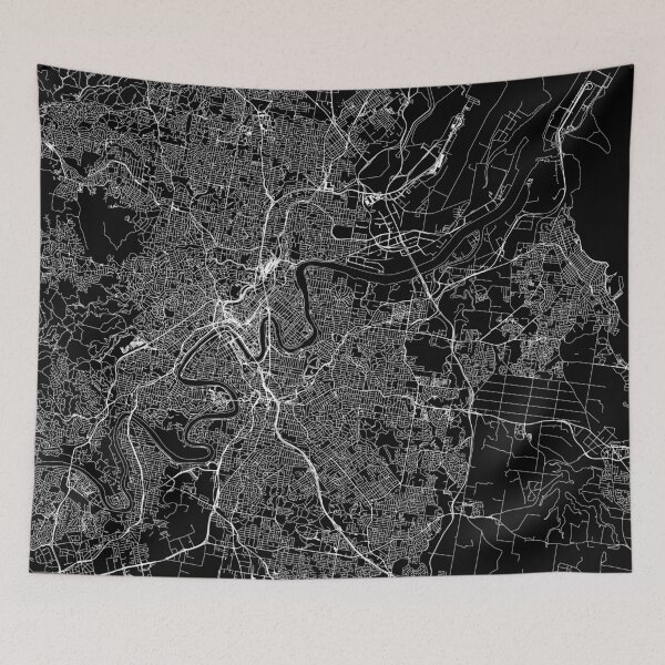 Item preview, Brisbane Black Map designed and sold by multiplicitymap.