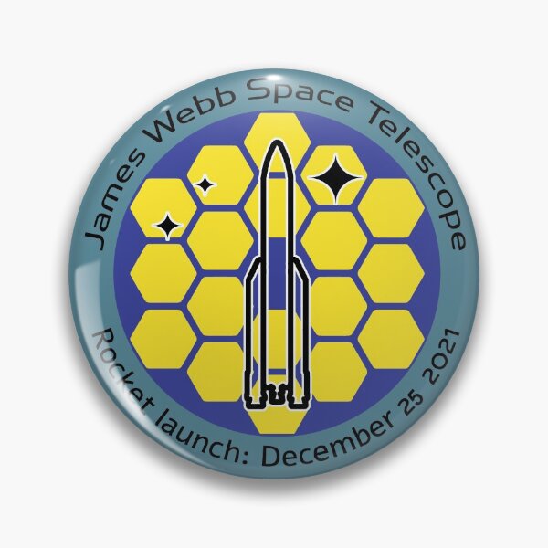 Item preview, JWST space telescope rocket launch December 25 2021 honeycomb (black) designed and sold by SolidEarthArt.