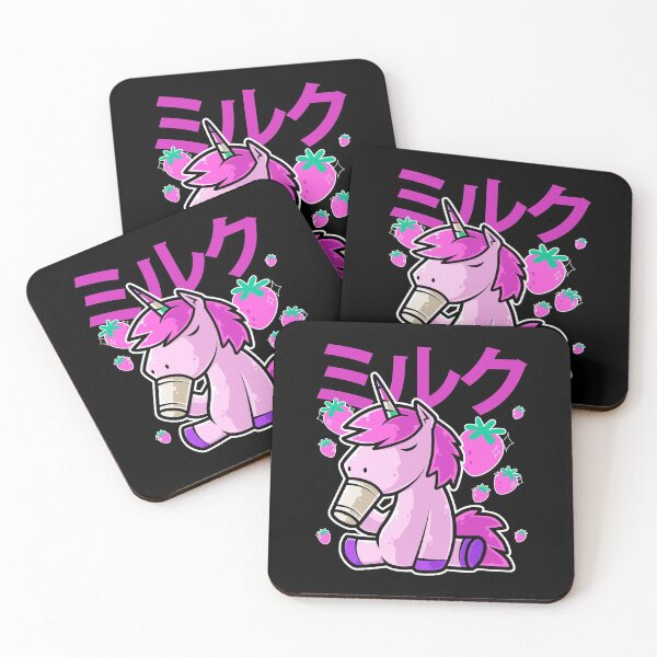 Artikelvorschau, Süßes Einhorn japanischer Kawaii Erdbeer-Milchshake-Druck entworfen und verkauft von theodoros20.
