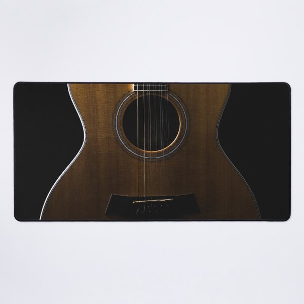 Item preview, Acoustic guitar on black background designed and sold by Lisa Thomas.