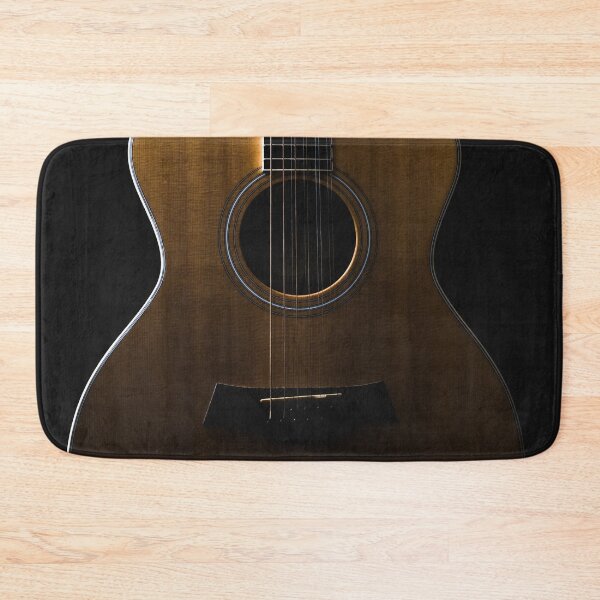 Item preview, Acoustic guitar on black background designed and sold by Lisa Thomas.