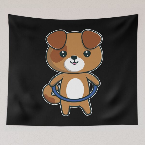 Item preview, Cute Kawaii Dog Hula Hooping Gift design designed and sold by theodoros20.