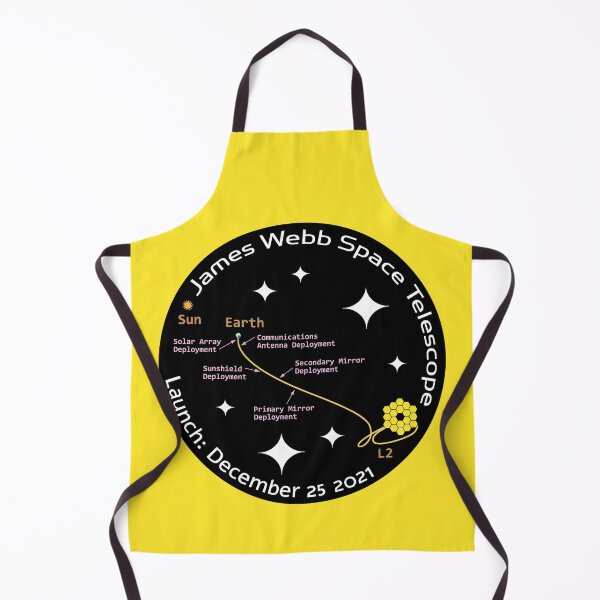 Item preview, JWST space telescope launch & deployment December 25 2021 logo (black) designed and sold by SolidEarthArt.