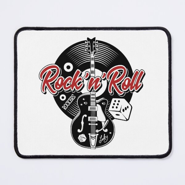 Rockabilly Music Rock n Roll Red White and Black Dice Rockers Guitars  Poster by MemphisCenter