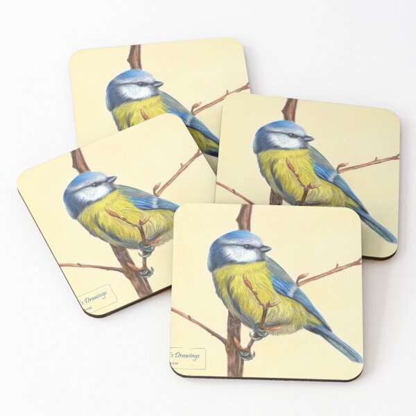 Item preview, Blue and Yellow Bird in colored pencil designed and sold by rosemarydrawing.