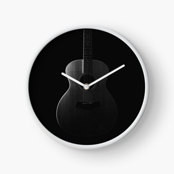 Item preview, Acoustic guitar on black background in black and white designed and sold by Lisa Thomas.