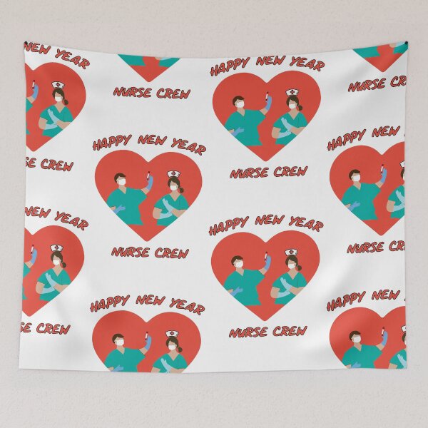 Item preview, Happy New Year Nurse Crew Heart Beloved Ones designed and sold by SparrowLag.