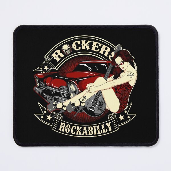 Rockabilly Skull Retro Pin Up Girl Guitar Rock And Roll Vintage Rockers  Sticker for Sale by MemphisCenter