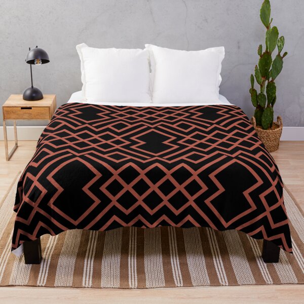 Artikelvorschau, Black and Red Geometrical Shape Pattern Pairs Dunn and Edwards 2022 Trending Color Red River DE5125 entworfen und verkauft von ColorOfTheYears.