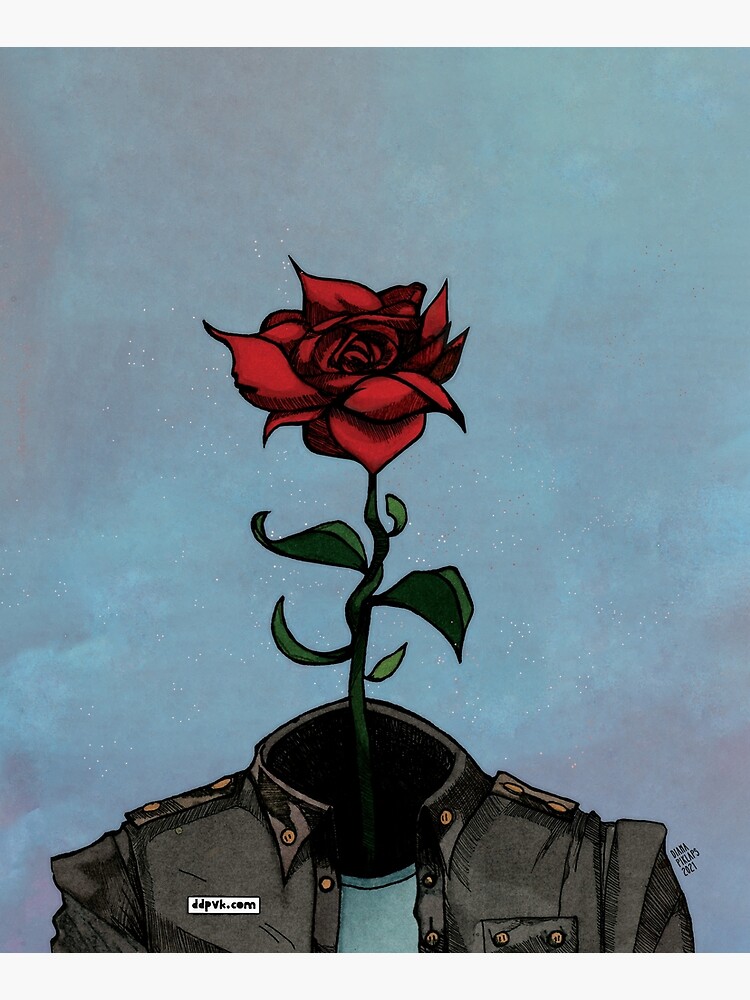 You Can Do This With Your Mind - Emotive Inspirational Rose Illustration by ddpvk