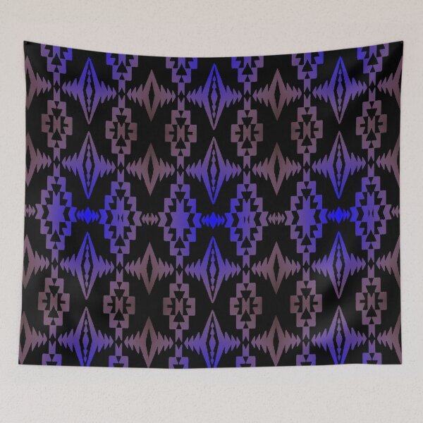 Item preview, Dark Grey / Blue Gradient Native Blanket Print designed and sold by JMWCD.