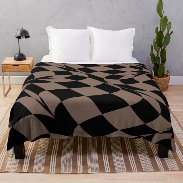 Artikelvorschau, Black and Brown Distorted Checkerboard Pattern Pairs DE 2022 Trending Color Wandering Road DE6076 entworfen und verkauft von ColorOfTheYears.