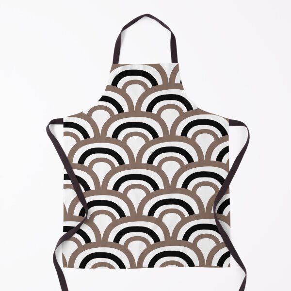 Item preview, Brown Black and White Retro Scallop Pattern Pairs DE 2022 Trending Color Wandering Road DE6076 designed and sold by ColorOfTheYears.