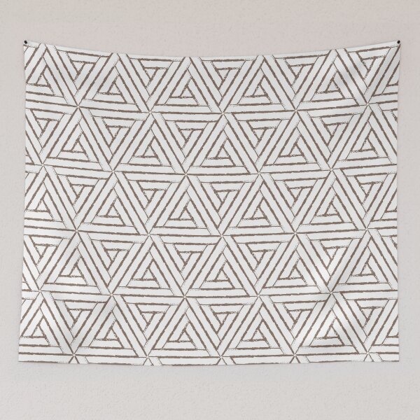Item preview, Brown and White Triangle Pattern Pairs DE 2022 Trending Color Wandering Road DE6076 designed and sold by ColorOfTheYears.