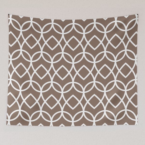 Item preview, Brown and White Geometric Line Pattern Pairs DE 2022 Trending Color Wandering Road DE6076 designed and sold by ColorOfTheYears.