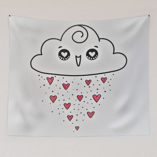 Item preview, kawaii cloud with hearts designed and sold by FONESAY.