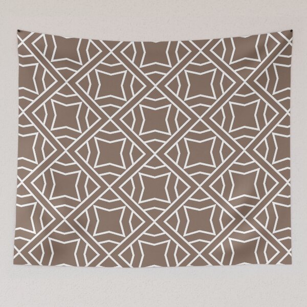Item preview, Brown and White Modern Stripe Cube Tile Pattern 2 Pairs DE 2022 Trending Color Wandering Road DE6076 designed and sold by ColorOfTheYears.