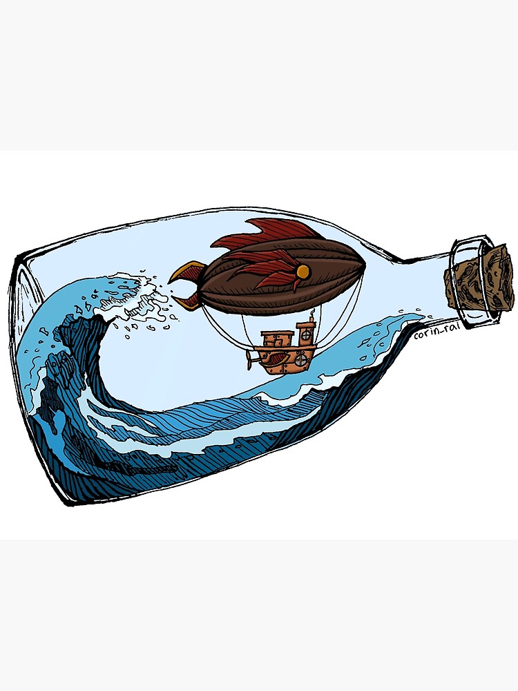 "Airship in a Bottle" Poster for Sale by Corinrai Redbubble