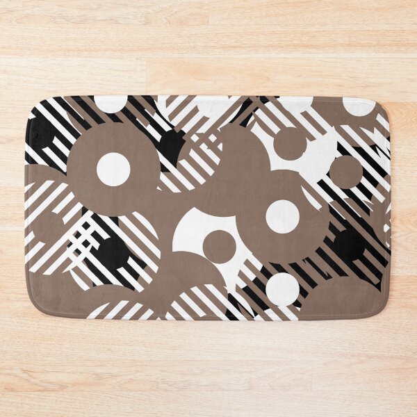 Item preview, Brown Black and White Retro Circle Stripe Pattern Pairs DE 2022 Trending Color Wandering Road DE6076 designed and sold by ColorOfTheYears.