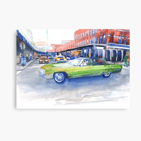 Green Car on 14th street New York Canvas Print