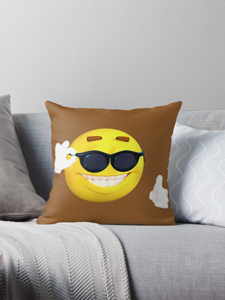 Smile Emoji With Sunglasses Funny Smile Emoji Pillow